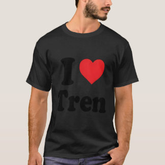 T-shirt I Love Tren Distressed Retro Design Vintage