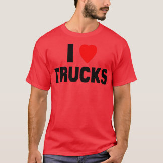 T-shirt I Love Trucks Funny Gag Cadeau Coeur Rétro Camion