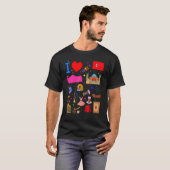 T-shirt I love Turkey  Hand drawn Turkish Landmarks  flag  (Devant entier)