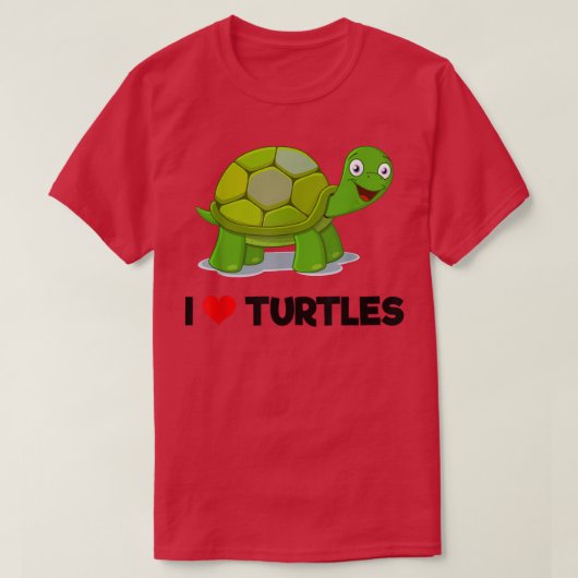 T-shirt I Love Turtles Heart Turtles Tee (Design devant)