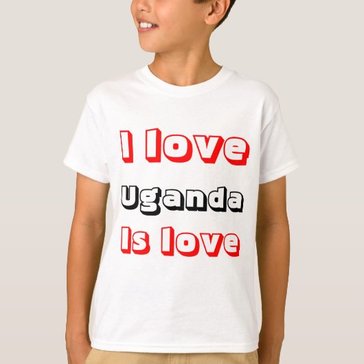 T-shirt I love Uganda (Devant)