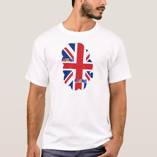 T-shirt I Love UK Art Print (Devant)