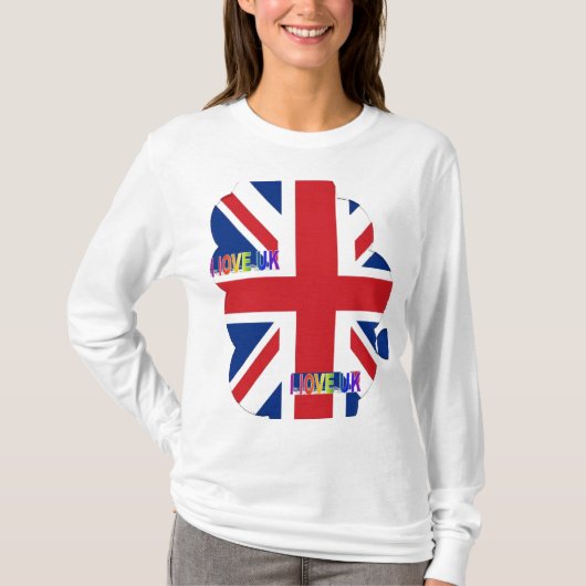 T-shirt I Love UK Art Print (Devant)