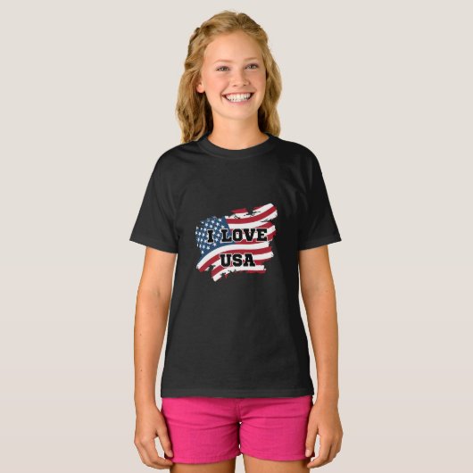 T-shirt I Love USA (Devant entier)