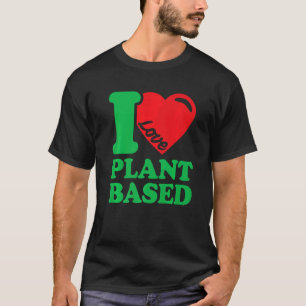 T-shirt I Love Vegan Vintage Retro Heart Vegan Base Plante