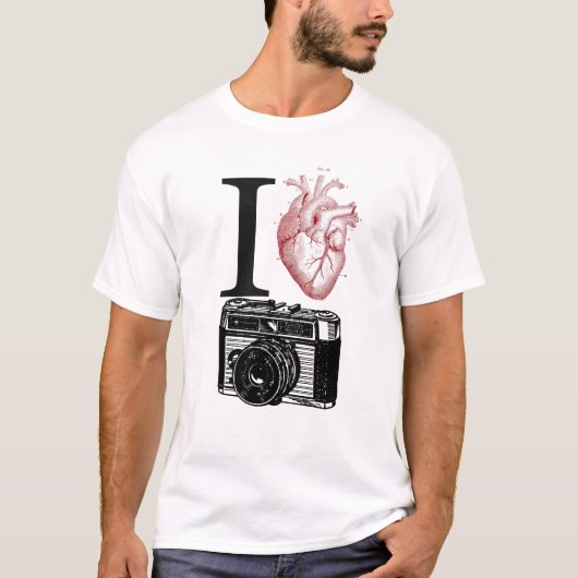 T-shirt I Love Vintage Camera Photography (Devant)