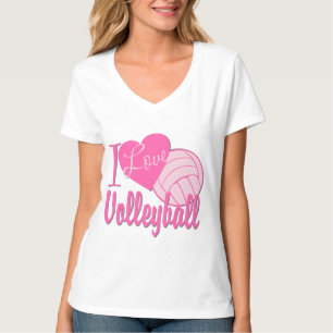 T-shirt I Love Volleyball rose