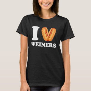T-shirt I Love Weiners Hotdogs Frankfurter Wiener Frank Sa