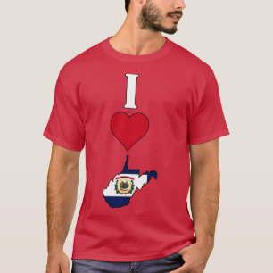 T-shirt I Love West Virginia Vertical I Heart West Virgini