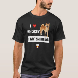 T-shirt I Love Whiskey And My Shiba Inu Maman Papa Papa Ch