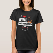 T-shirt I Love Wine and My Beauceron Herding Chien Maman P (Devant)