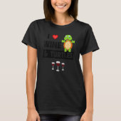 T-shirt I Love Wine and Turtles Drinking Glass Tortoise Re (Devant)