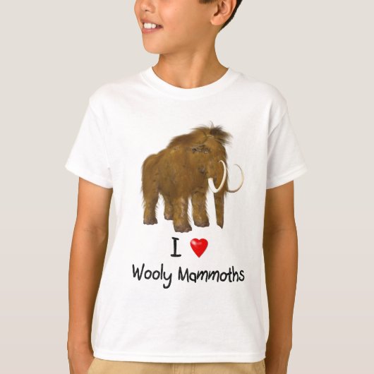 T-shirt "I Love Wooly Mammoths" Mammoth Wooly (Devant)