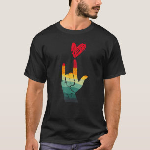T-shirt I Love You American Sign Language ASL Red Heart Vi