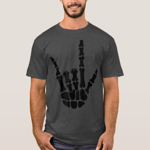 T-shirt I Love You ASL American Sign Language Skeleton Han