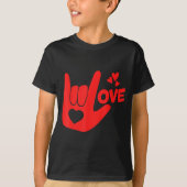 T-shirt I Love You Hand Sign Asl Valentine' Day Funny Wome (Devant)