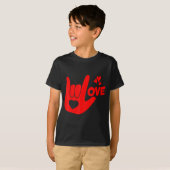 T-shirt I Love You Hand Sign Asl Valentine Day Funny Wome  (Devant entier)
