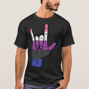 T-shirt I Love You Hand Sign Language Genderfluide Fierté