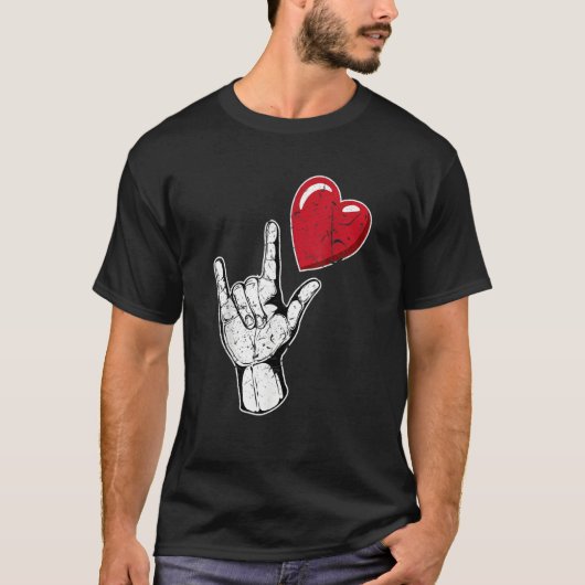 T-shirt I Love You Hand Sign Valentines Day Language_1 (Devant)