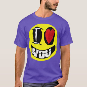T-shirt I Love You I Heart You Smiling Face word art