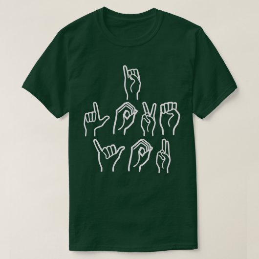 T-shirt I Love You Sign Language ASL (Design devant)