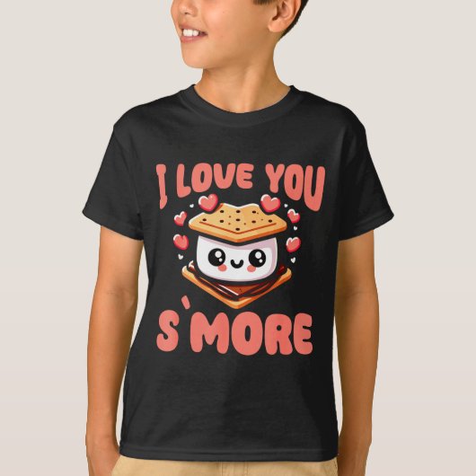 T-shirt I Love You S'more Kawaii Marshmallow (Devant)