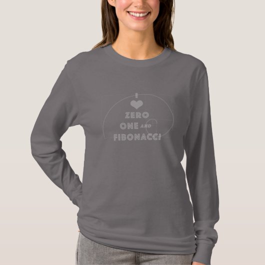 T-shirt  I Love Zero, One, et Fibonacci (Devant)