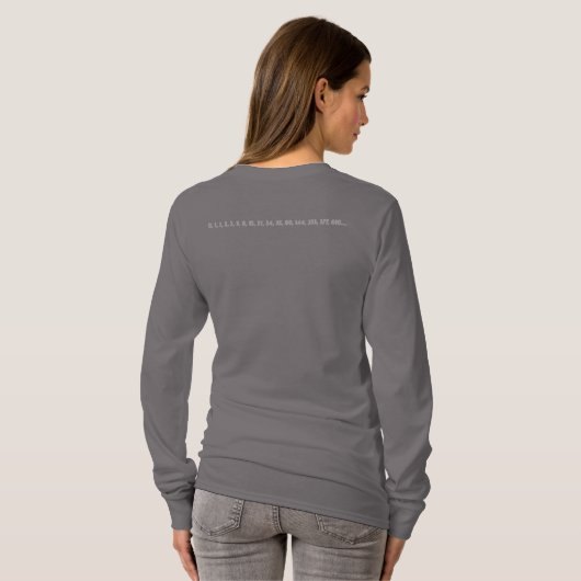 T-shirt  I Love Zero, One, et Fibonacci (Dos entier)