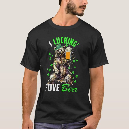 T-shirt I Luckin' Fove Beer Funny St. Patty's Day Go Lucky (Devant)
