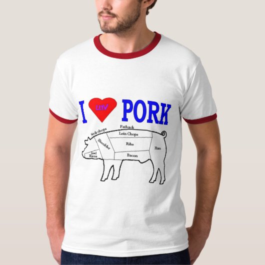 T-SHIRT I LUV PORK (Devant)