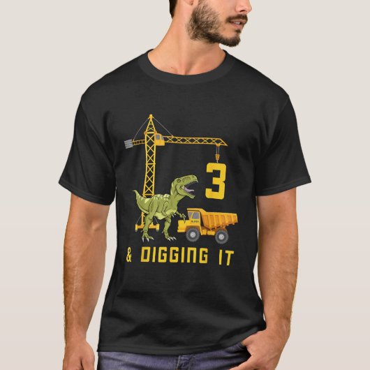 T-shirt I m 3 Dinosaur Construction Top T Shirt (Devant)