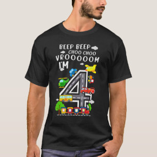 T-shirt I M 4 Anniversaire Garçon 4ème Anniversaire Trains