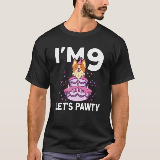 T-shirt I m 9 anniversaire Fête de Chien Enfants 9e Annive (Devant)