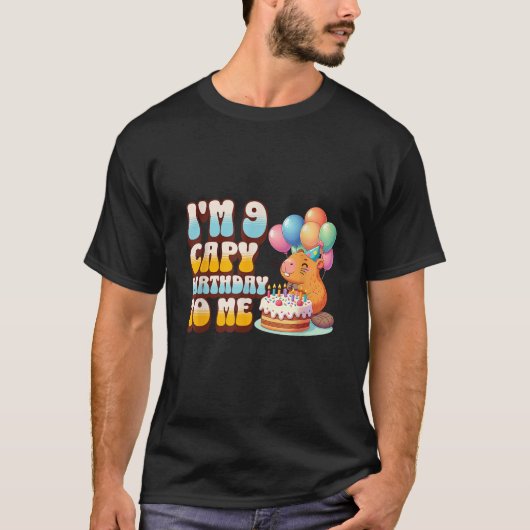 T-shirt I m 9 Capy Birthday To Me mignon 9th Capybara Anni (Devant)