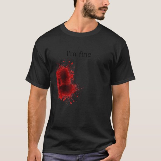 T-shirt I m Fine Bloody Wound Halloween Costume brut T Sh (Devant)