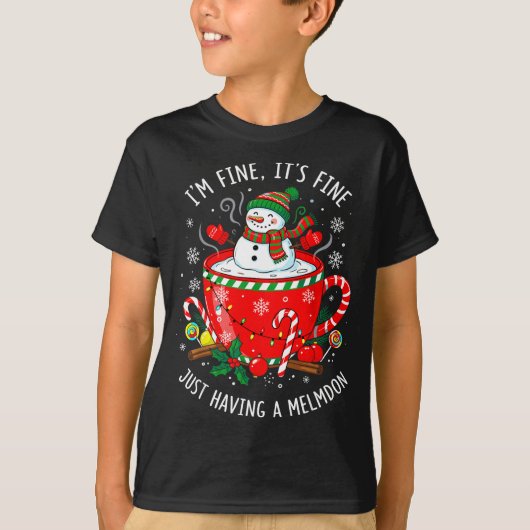 T-shirt I’m Fine It’s Fine Just Having Meltdown Funny Chri (Devant)