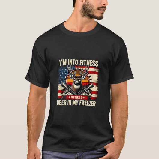 T-shirt I M In Fitness Fit Ness Deer Drapeau Amarican Drap (Devant)