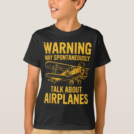 T-shirt I May Sntaneously Talk About Airplanes Funny Airpl (Devant)