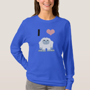 T-shirt I monstre mignon de neige de bande dessinée de