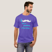 T-shirt I moustache vous une police d'Aqua de question (Devant entier)