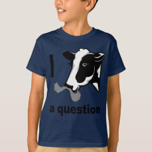 T-shirt I moustache vous une question - humour de vache