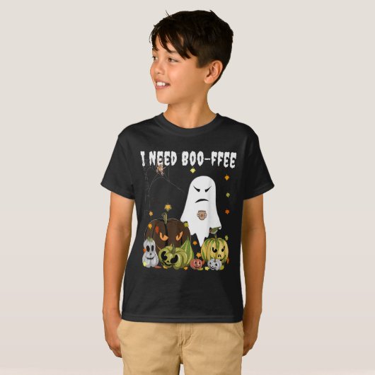 T-shirt I Need Boo-ffee Ghost Jack-o-lantern Coffee Lover (Devant entier)