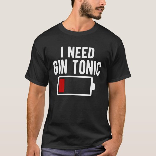 T-shirt I Need Gin Cocktail Tonic (Devant)