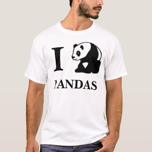 T-shirt I pandas de coeur (Devant)