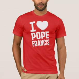 T-shirt I pape Francis de coeur
