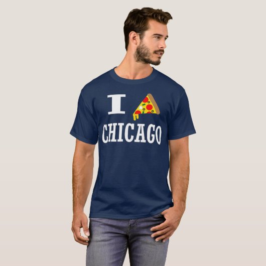 T-shirt I Pizza Chicago J'aime Chicago Pizza Funny (Devant entier)
