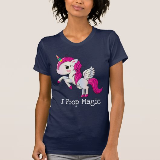 T-shirt I Poop Magic Funny Unicorne Dit (Devant)