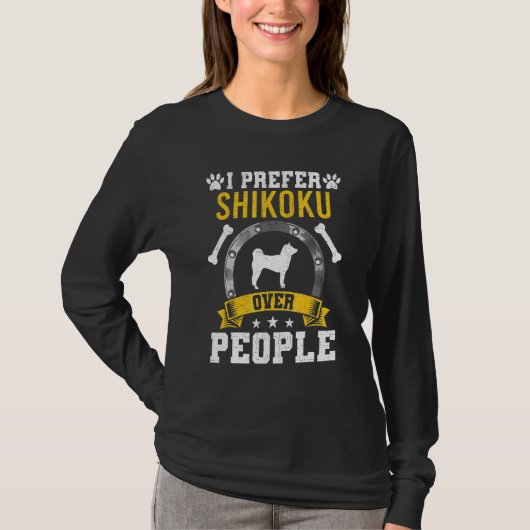 T-shirt I Prefer Shikoku Over People Dog (Devant)
