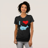 T-shirt I produits de baleines de coeur (Devant entier)