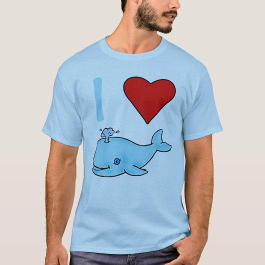 T-shirt I produits de baleines de coeur (Devant)